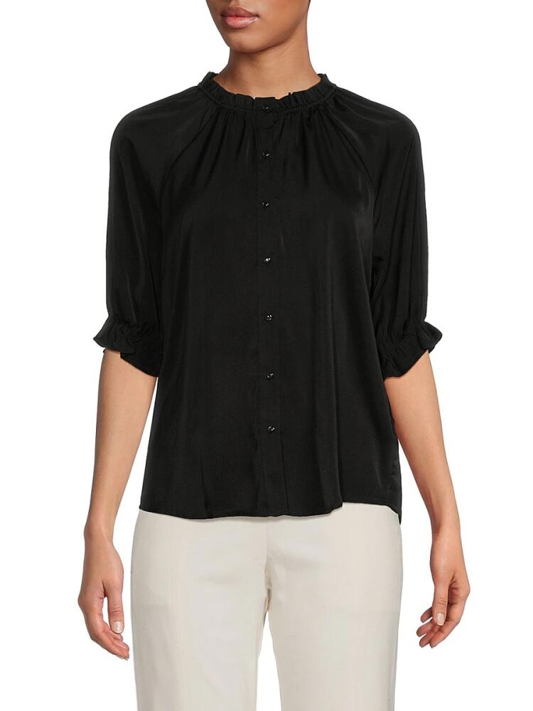 Bobeau Women's Elbow Sleeve Blouse - Black Cover