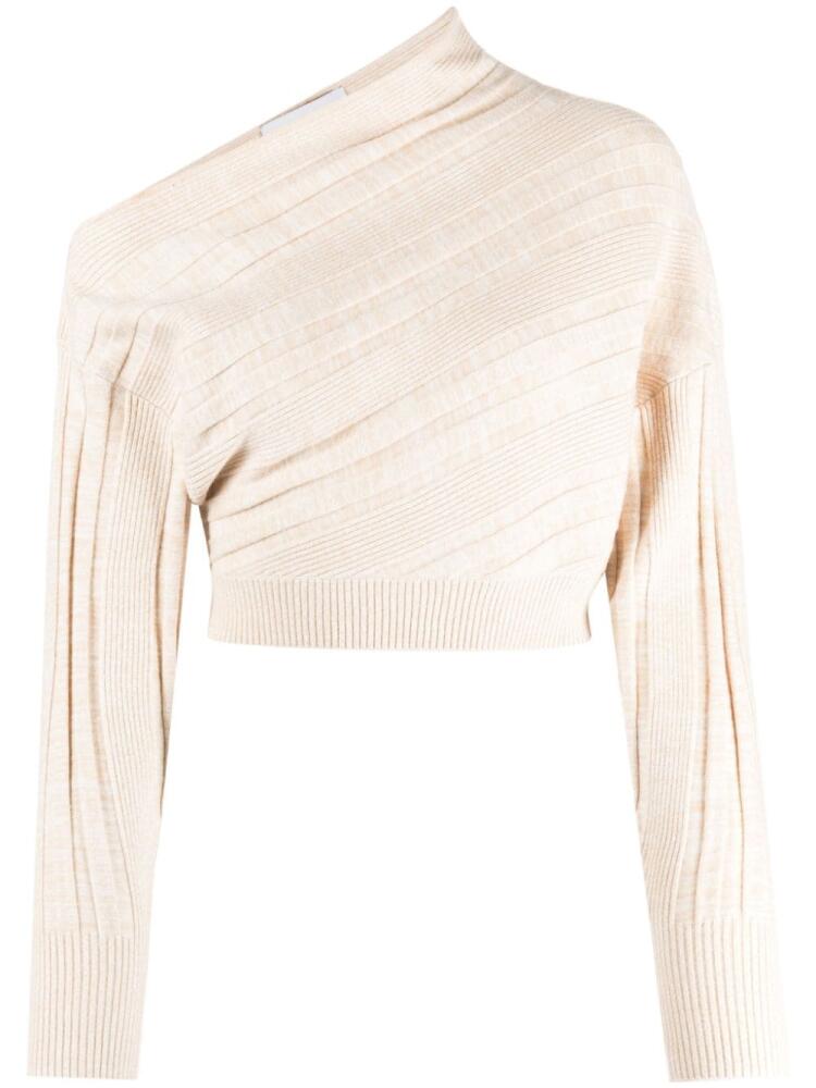 Acler Hadlow one-shoulder top - Neutrals Cover