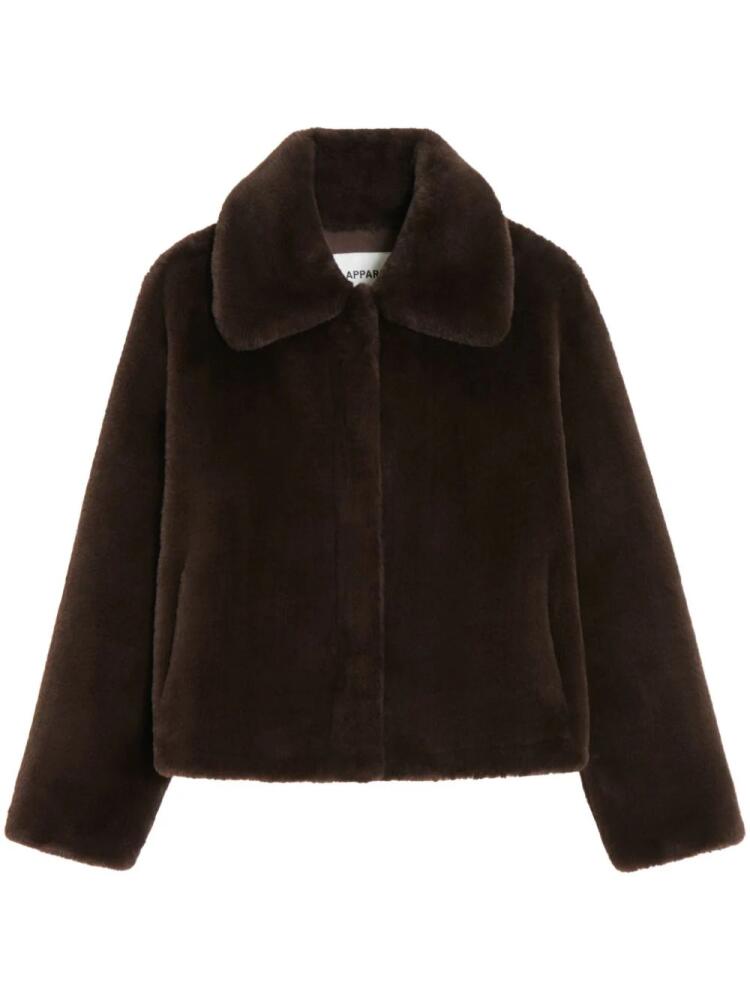 Apparis wide-collar faux fur jacket - Brown Cover