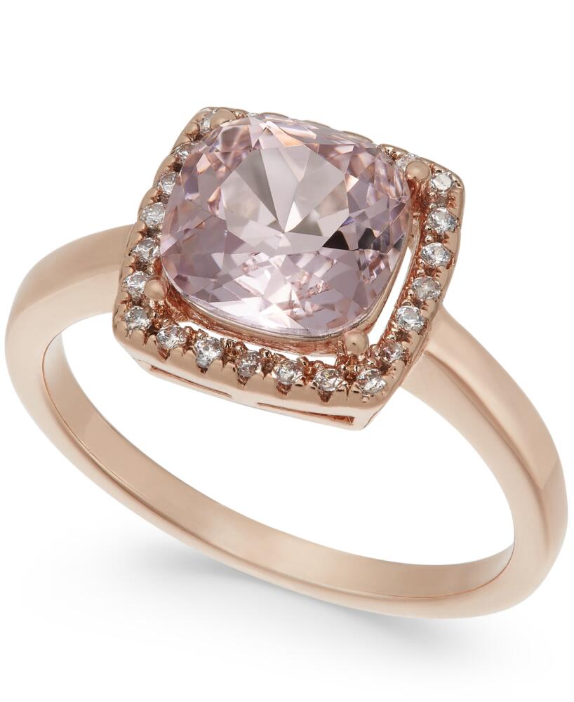 Charter Club Pave & Crystal Stone Square Halo 18K Rose Gold Plate, Created for Macy's - Rose Gold Cover