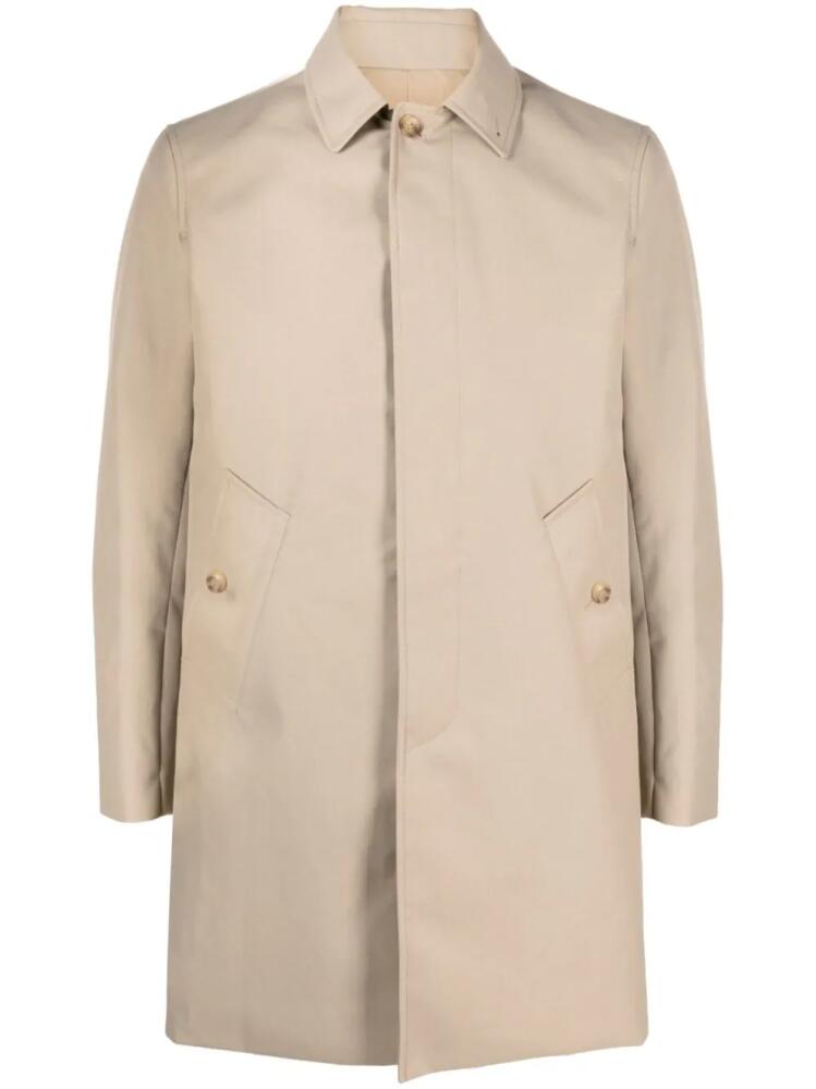 SANDRO single-breasted concealed coat - Neutrals Cover