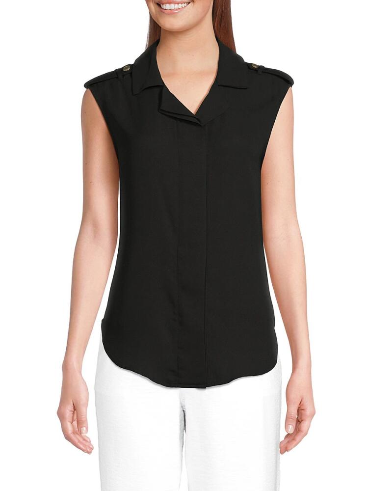 DKNY Women's Sleeveless Shirt - Black Cover