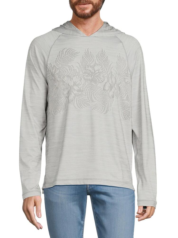 Tommy Bahama Men's Delray Getaway Floral Raglan Hoodie - Grey Cover