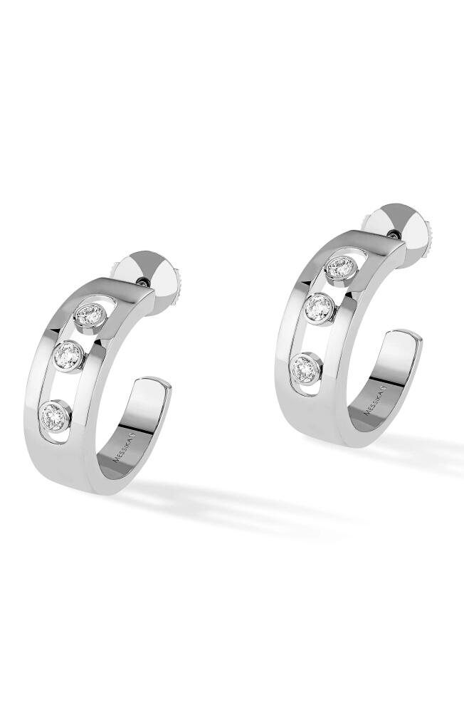 Messika Move Diamond Hoop Earrings in White Gold Cover