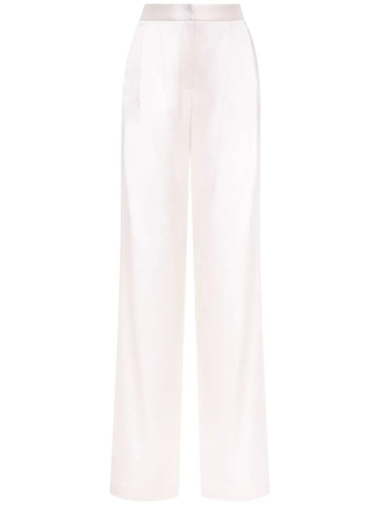 Adam Lippes pleat-detail straight-leg silk trousers - White Cover