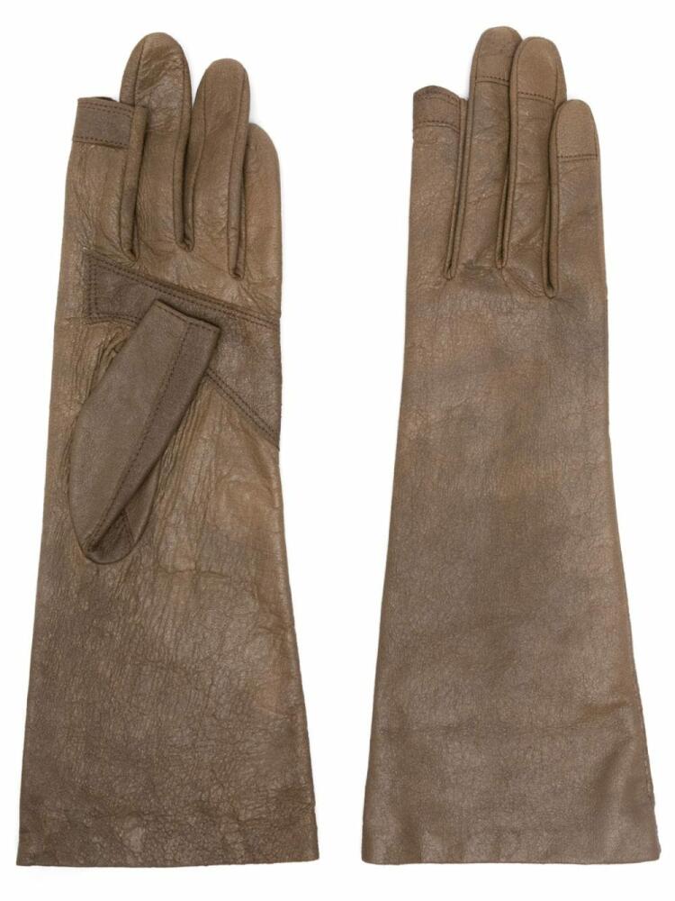 Rick Owens leather gloves - Green Cover