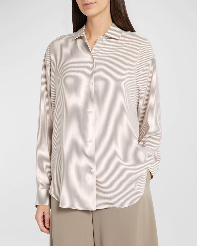 THE ROW Valene Striped Button-Down Shirt Cover