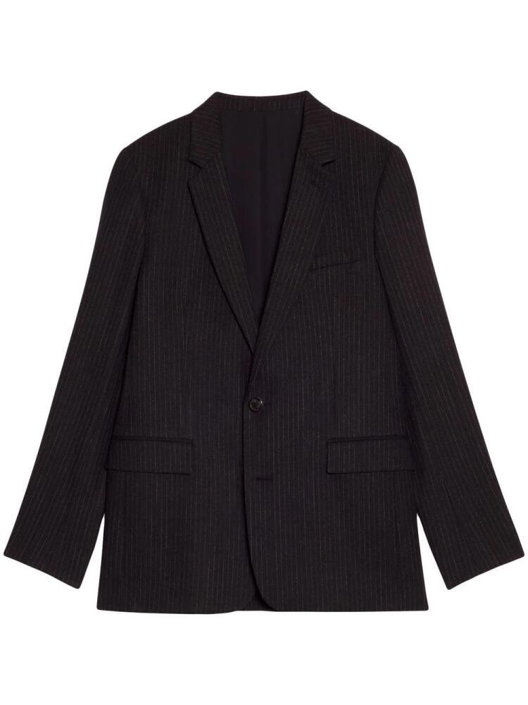 AMI Paris pinstripe-pattern single-breasted blazer - Black Cover