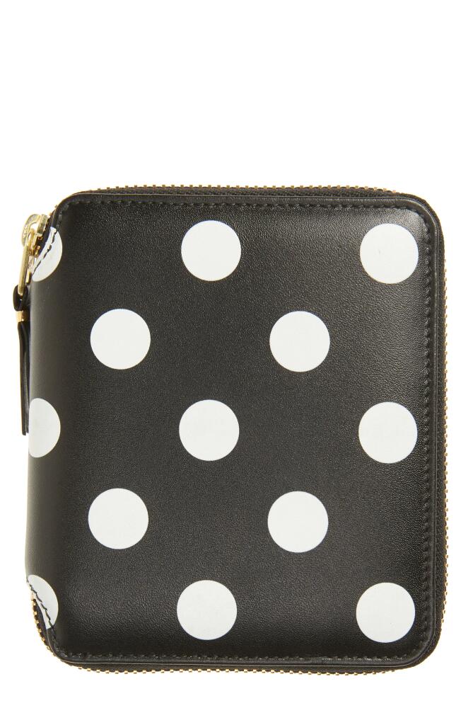 Comme des Garçons Wallets Dot Print Leather Wallet in Black Cover