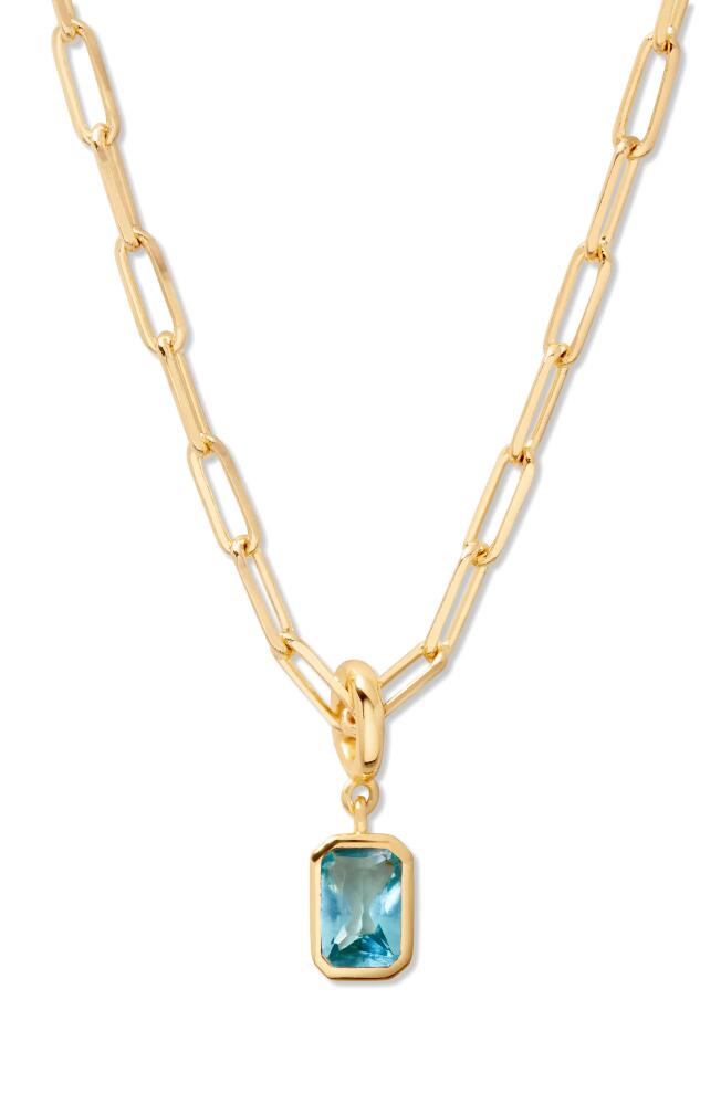 Brook and York Mackenzie Birthstone Paper Clip Chain Pendant Necklace in Gold - March Cover