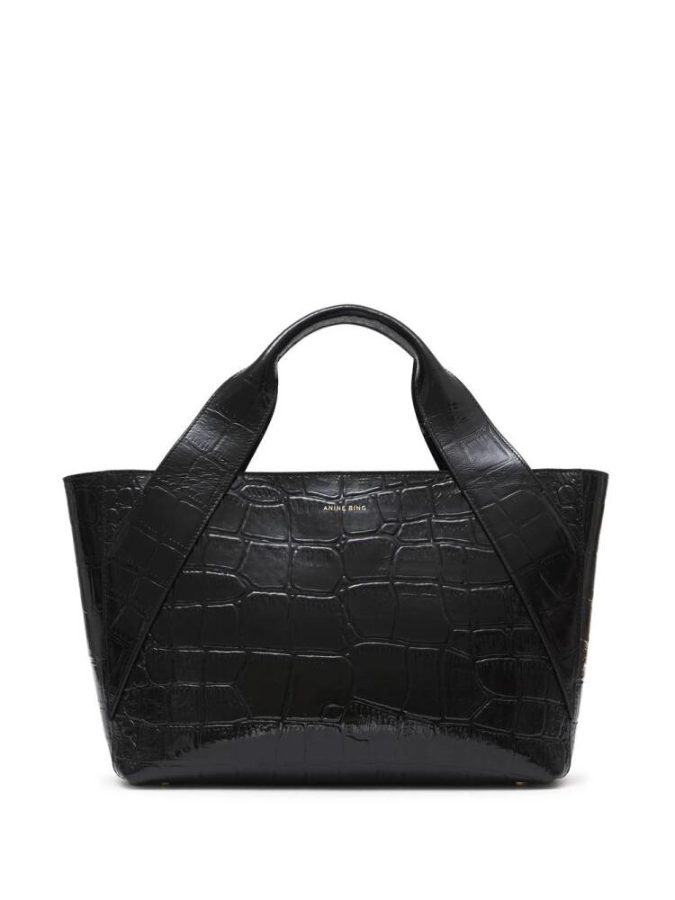 ANINE BING Maya crocodile-embossed tote bag - Black Cover