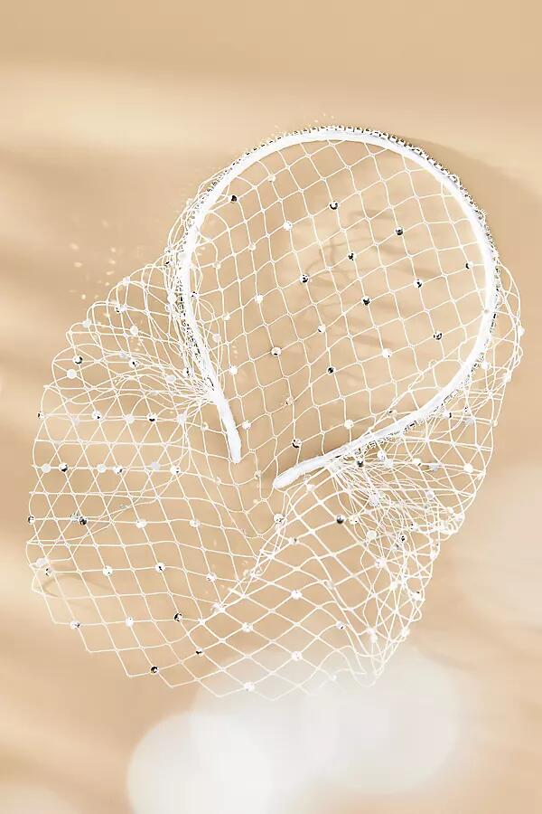 By Anthropologie Pearl Birdcage Headband Veil Cover