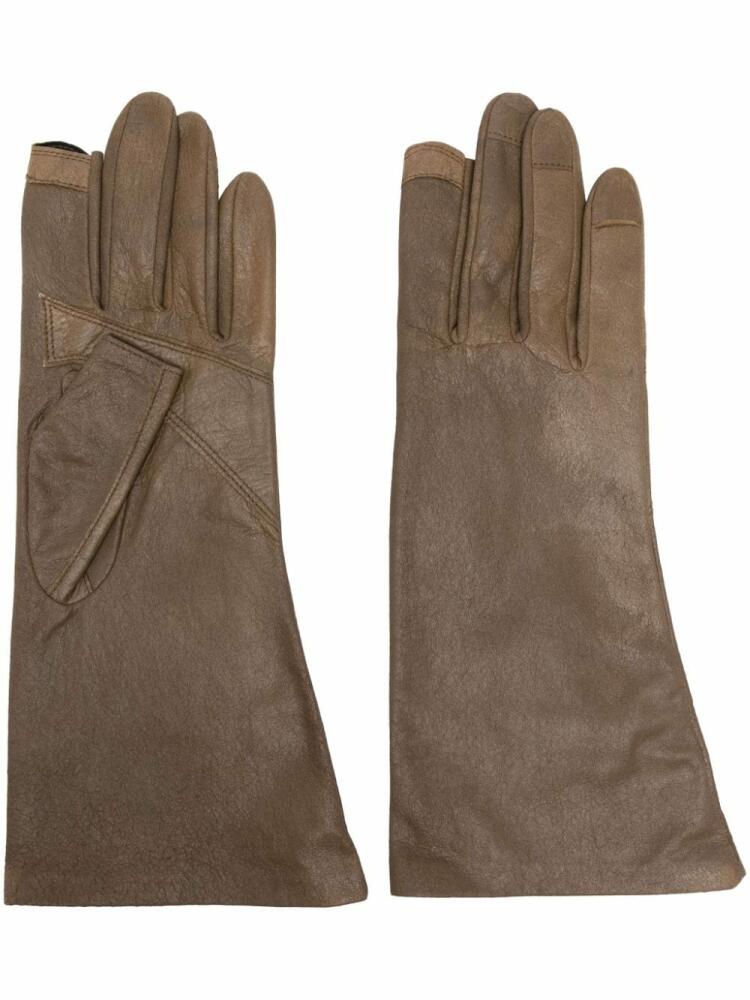 Rick Owens leather gloves - Green Cover