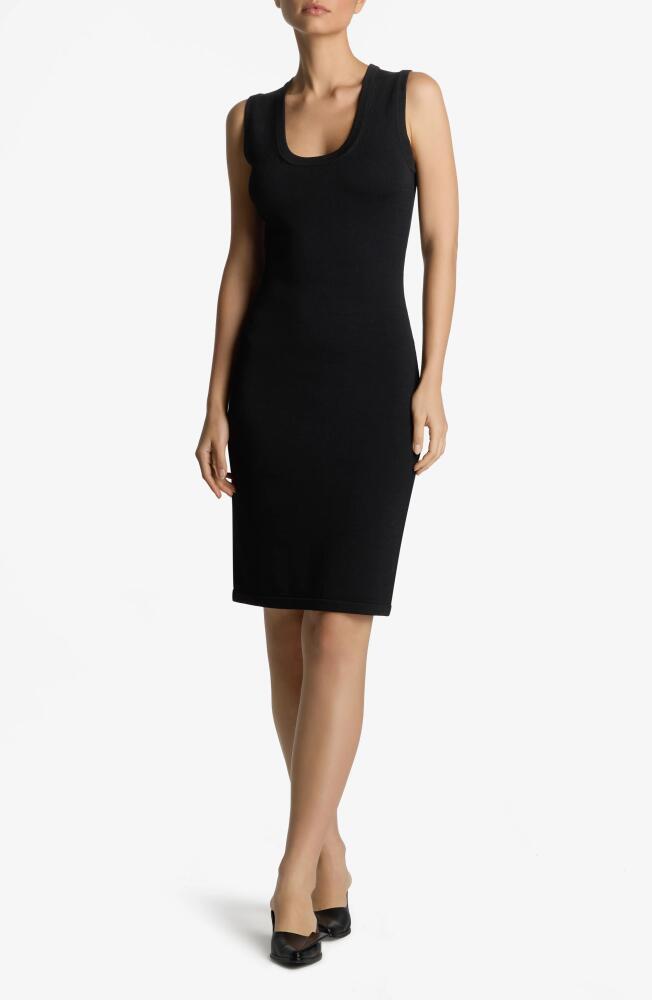 St. John Collection Santiago Knit Scoop Neck Sleeveless Dress in Black Cover