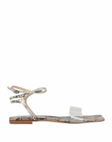 Sebastian Milano Woman Sandals Ivory Soft Leather, PVC - Polyvinyl chloride Cover