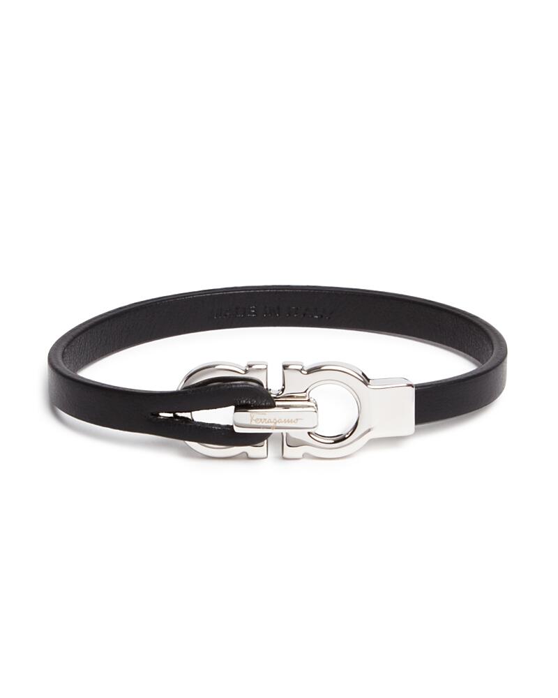 Salvatore Ferragamo Men's Double Gancini Leather Bracelet Cover