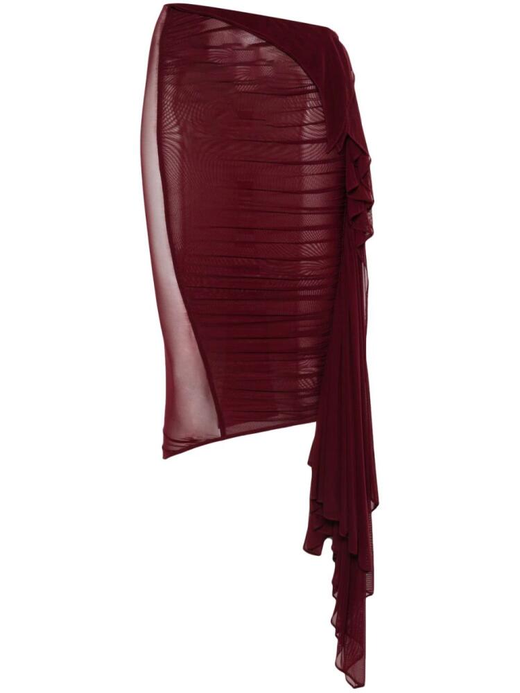 Mugler ruched midi skirt - Red Cover