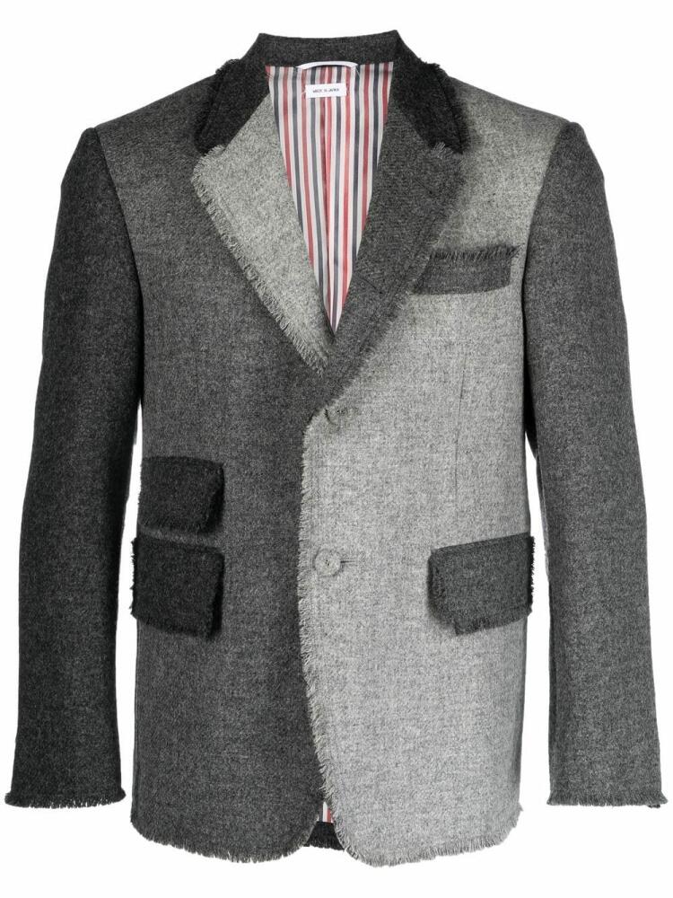 Thom Browne panelled single-breasted suit jacket - Grey Cover