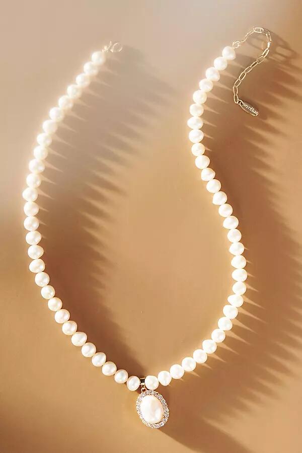 By Anthropologie Vintage Pearl Pendant Necklace Cover