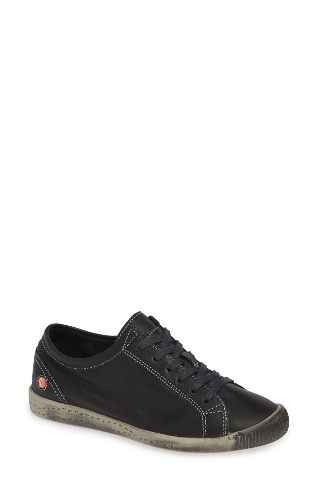 Softinos by Fly London Isla Sneaker in Black Smooth Leather Cover