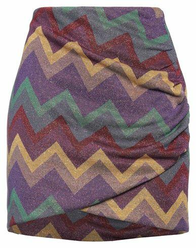 Kaos Jeans Woman Mini skirt Purple Polyester, Viscose, Metallic fiber, Polyamide Cover