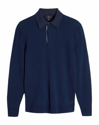 Dunhill Man Sweater Midnight blue Cotton, Mulberry silk Cover