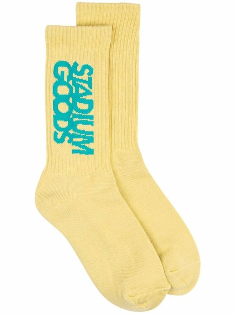 STADIUM GOODS® ribbed logo "Desert" socks - Yellow Cover