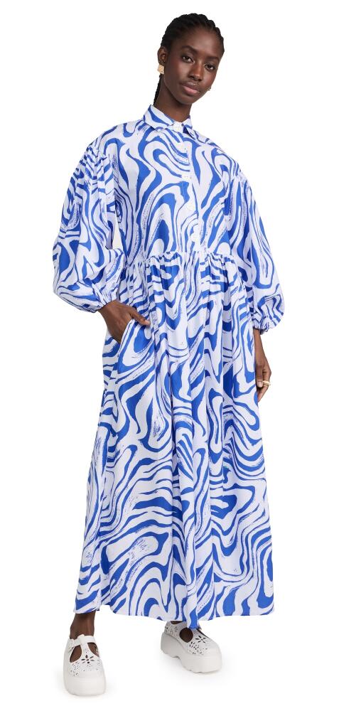 The Lulo Project Ale Dress Zebra Dunas Blue Maxi Cover