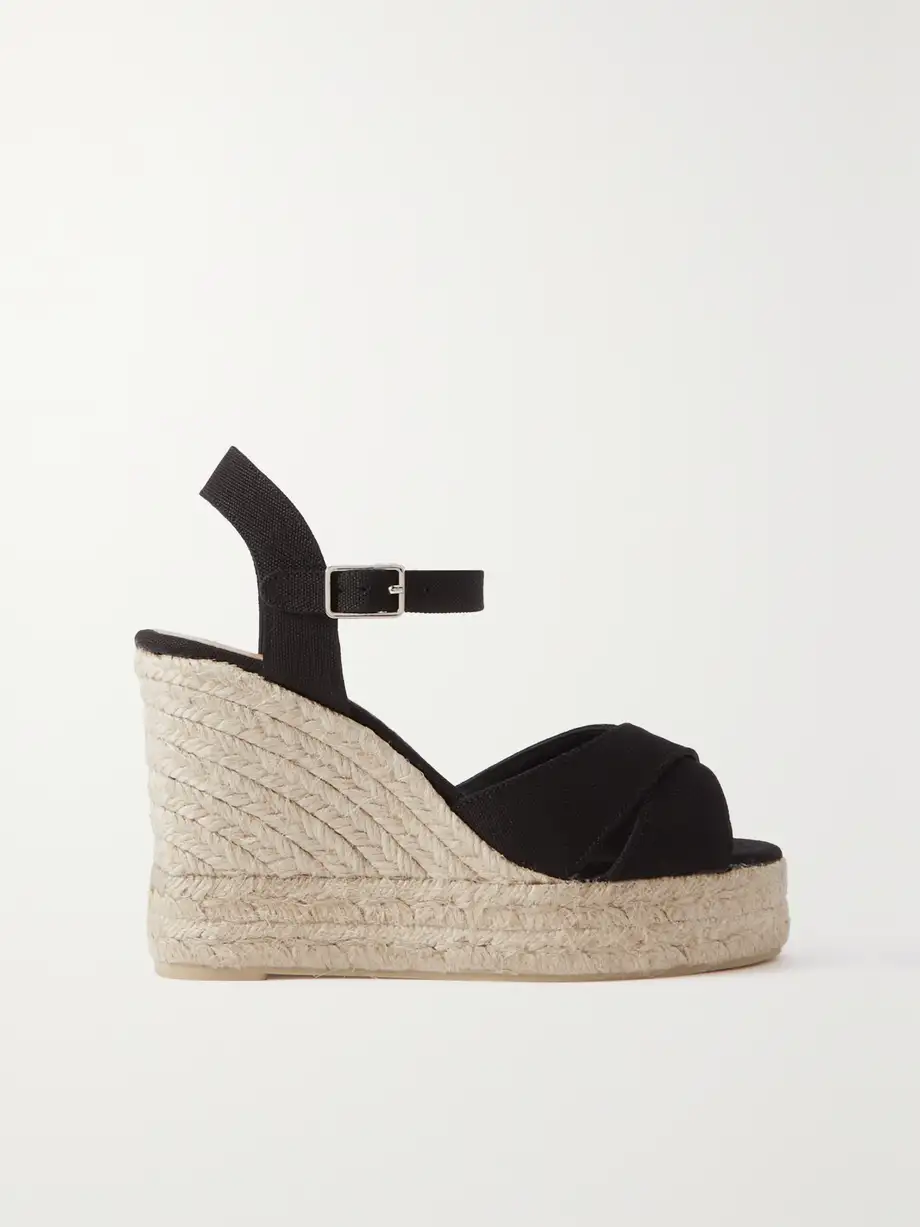 Castañer - Blaudell 80 Canvas Wedge Espadrilles - Black Cover