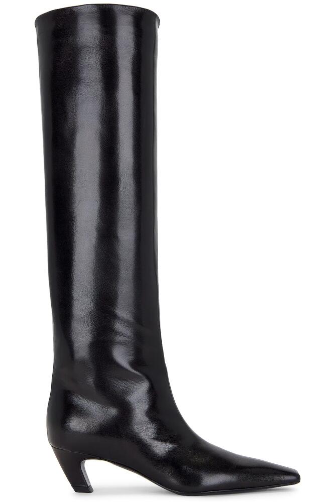 KHAITE Davis Knee High Boots in Black Cover