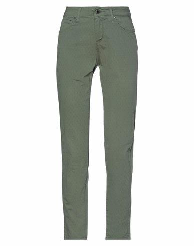 Fly Girl Woman Pants Military green Cotton, Elastane Cover