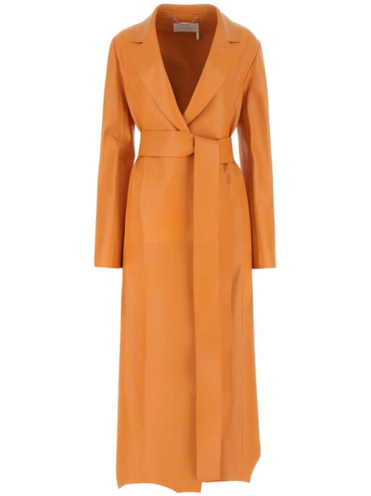 Chloé belted leather coat - Orange Cover