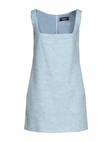 Dsquared2 Woman Mini dress Sky blue Cotton, Polyester, Acrylic, Wool, Polyamide Cover