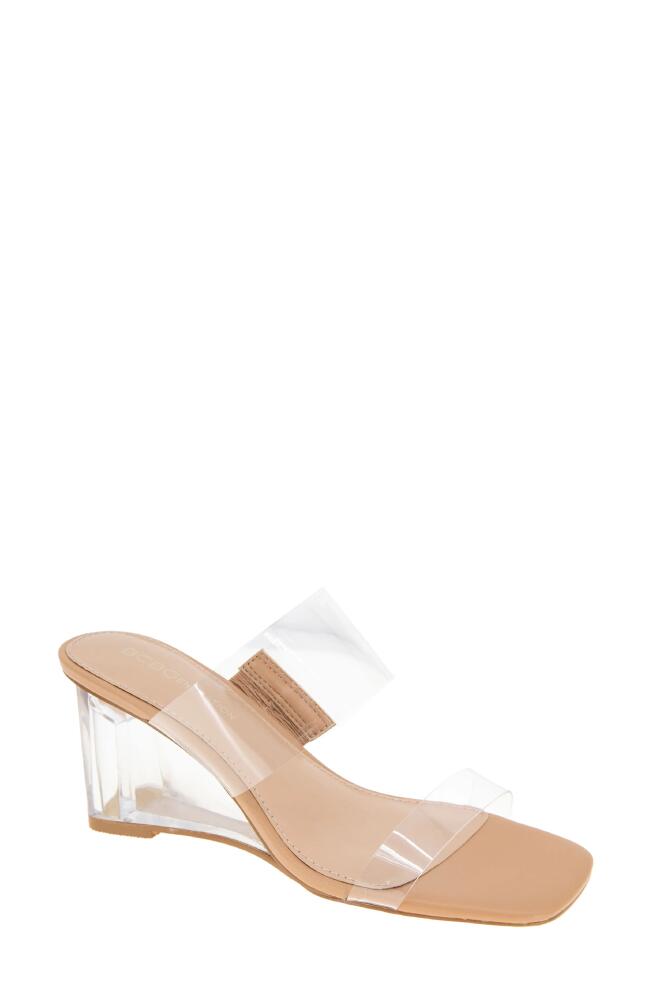 bcbg Lorie Wedge Slide Sandal in Clear/Tan Cover