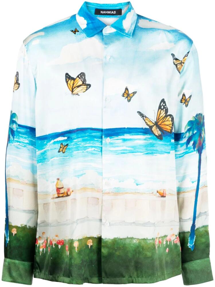 Nahmias Butterfly Beach shirt - Blue Cover