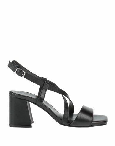 Cafènoir Woman Sandals Black Soft Leather Cover