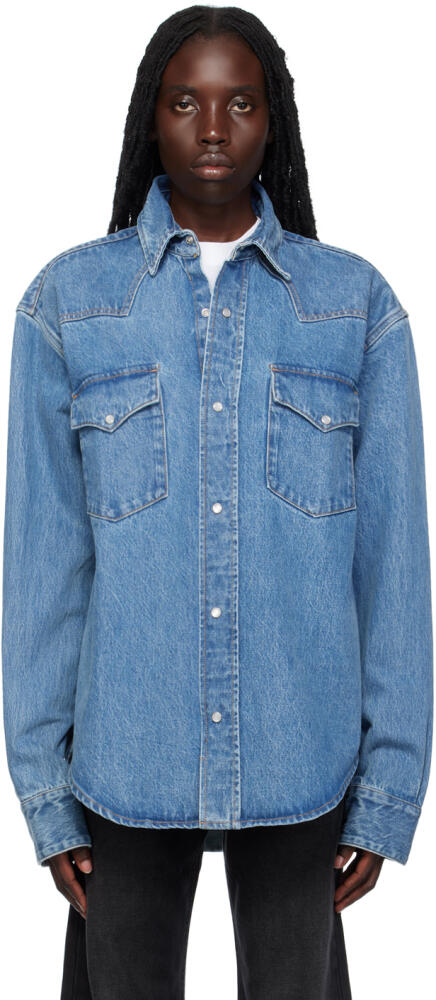 VTMNTS Blue Flap Pocket Denim Shirt Cover