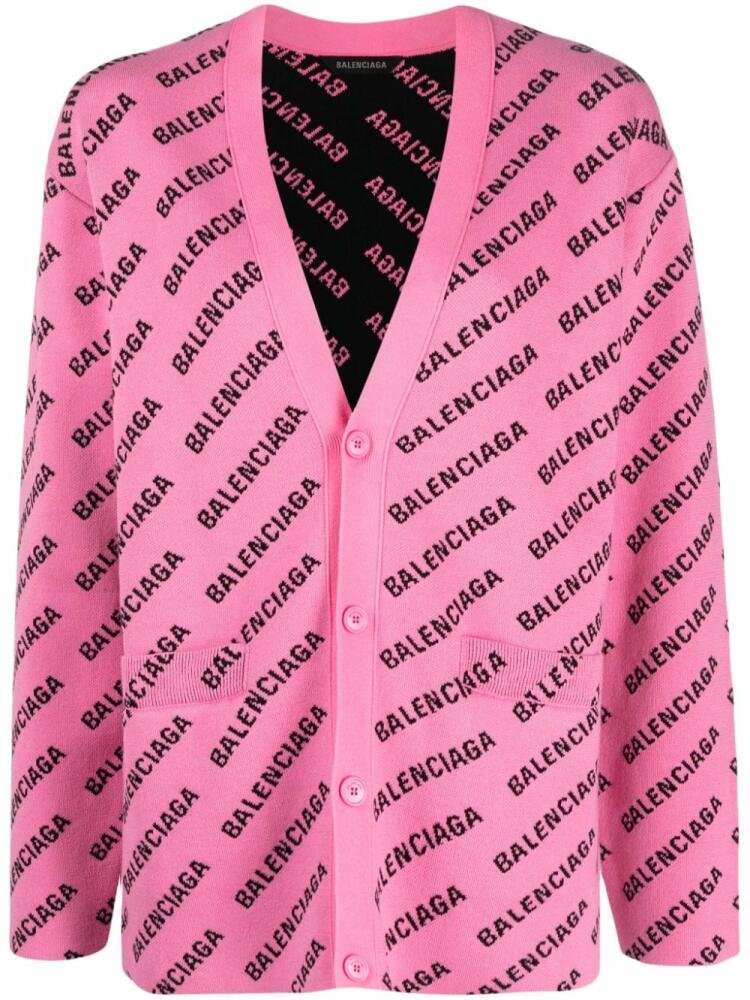 Balenciaga logo-intarsia cardigan - Pink Cover