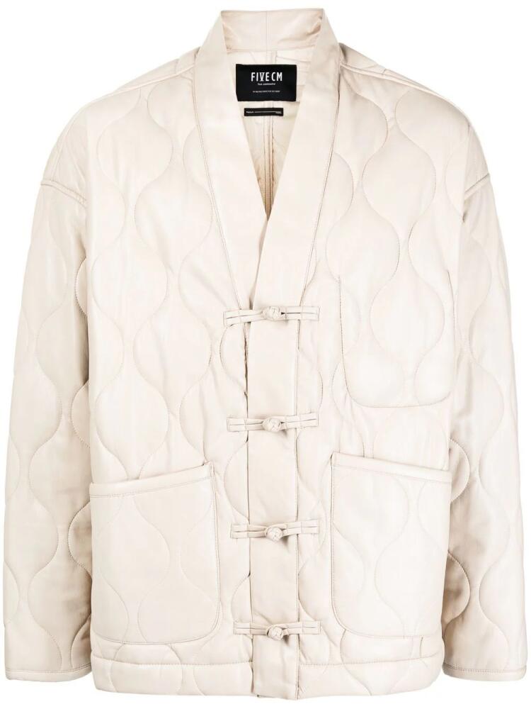 FIVE CM faux-leather jacket - White Cover