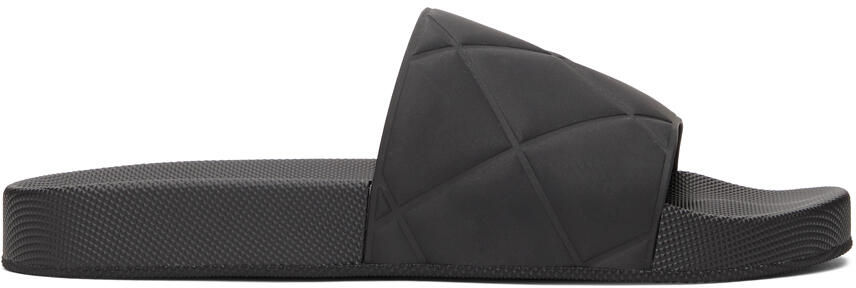 Bottega Veneta Black Rubber Slider Sandals Cover