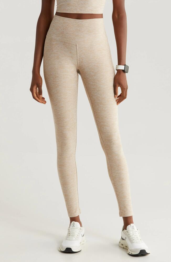 Zella Renew Mélange High Waist Leggings in Tan Thread Cover