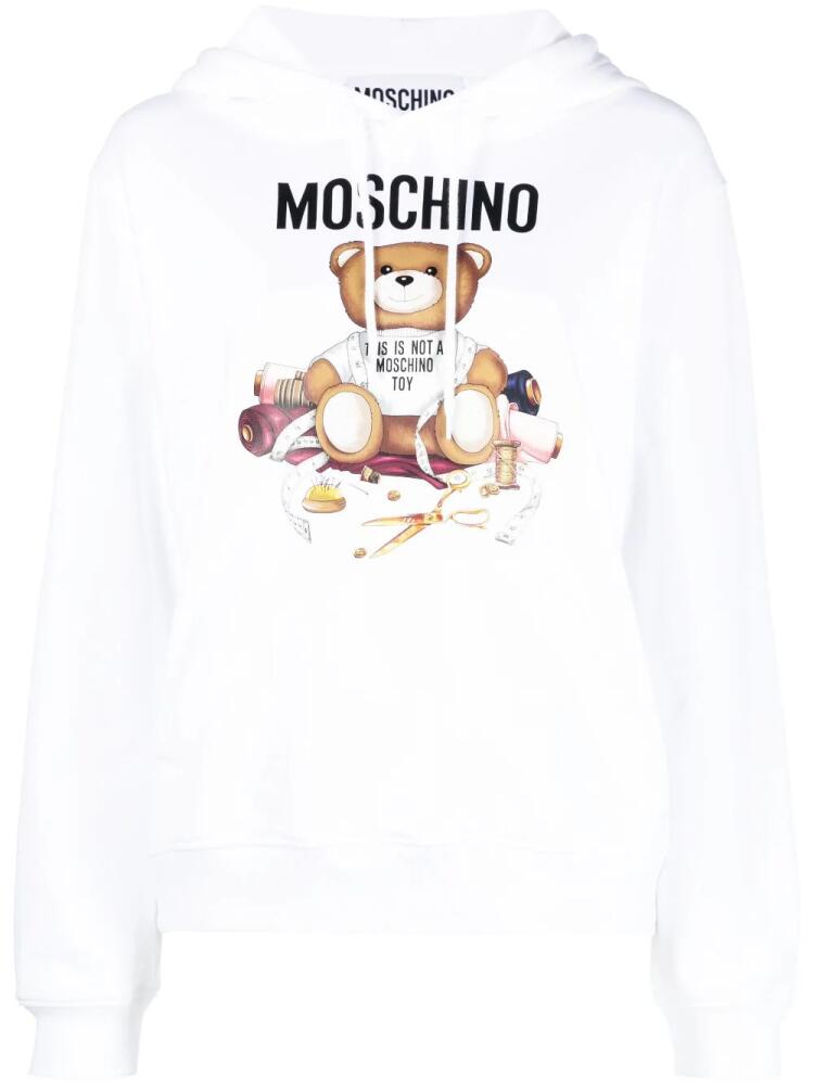 Moschino sewing Teddy Bear-print hoodie - White Cover