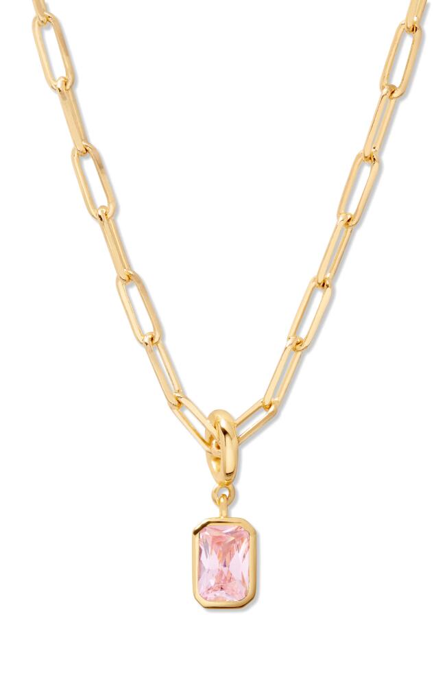 Brook and York Mackenzie Birthstone Paper Clip Chain Pendant Necklace in Gold - October Cover