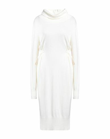 European Culture Woman Midi dress Cream Wool, Viscose, Polyamide, Cashmere Cover