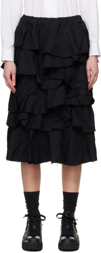 Black Comme des Garçons Black Tiered Midi Skirt Cover