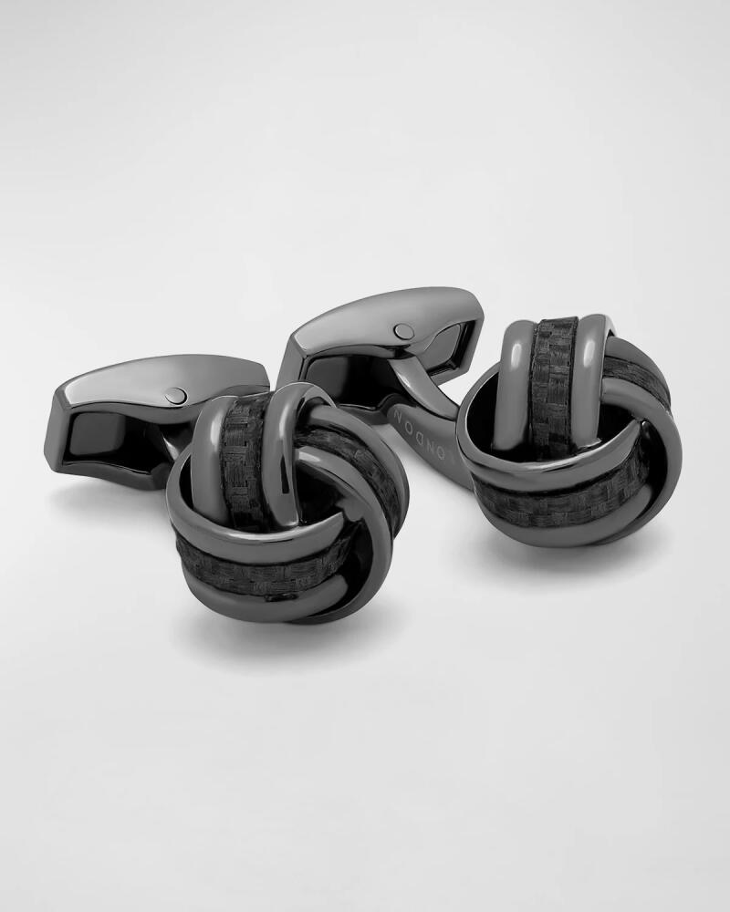 Tateossian Men's Gunmetal Carbon Fiber Knot Cufflinks Cover