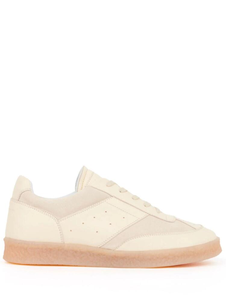 MM6 Maison Margiela panelled leather sneakers - Neutrals Cover