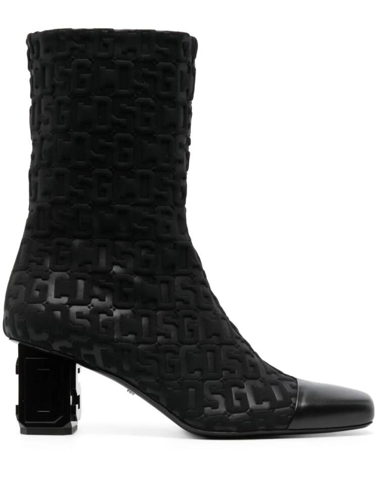 GCDS 75mm monogram-pattern ankle boots - Black Cover