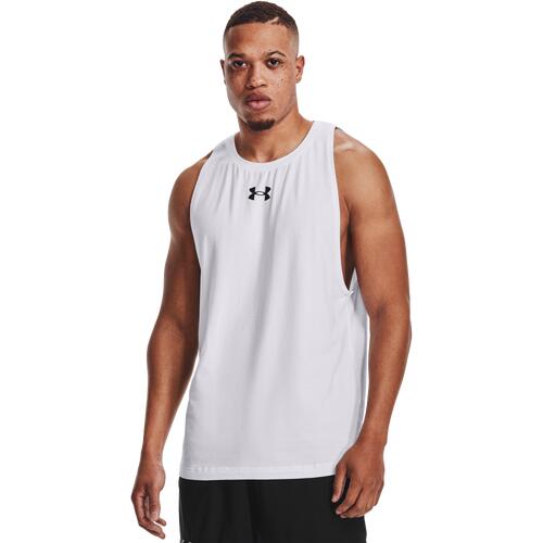 Under Armour Baseline Cotton Basketball Tank - Mens Black/White Cover