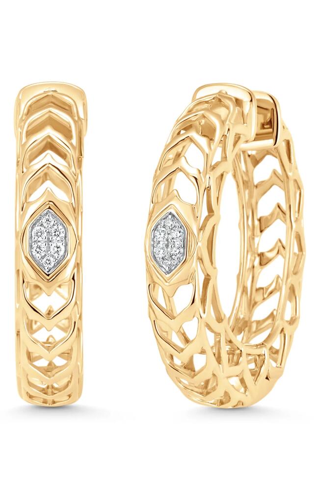 Sara Weinstock Dentelle Diamond Cluster Hoop Earrings in Yellow Gold Cover